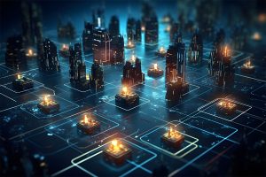 Decentralized Finance Abstract Visualization